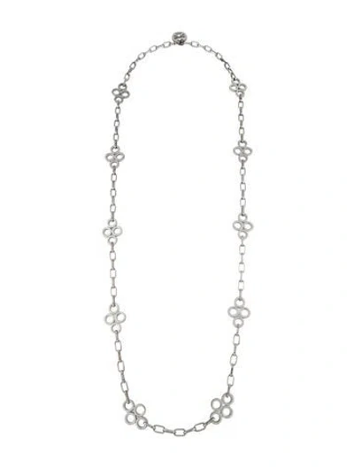 Pre-owned Tory Burch Clover Station Necklace, 43" In Multi