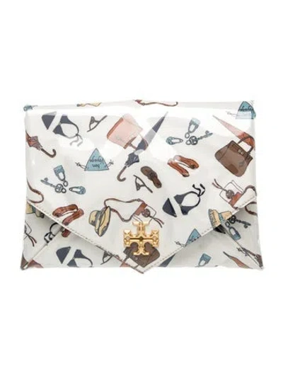 Pre-owned Tory Burch Clutch In White