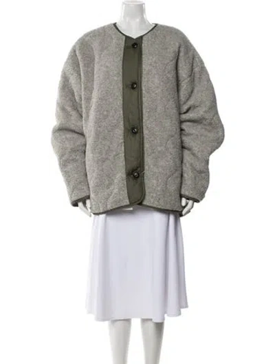 Pre-owned Tory Burch Coat In Gray