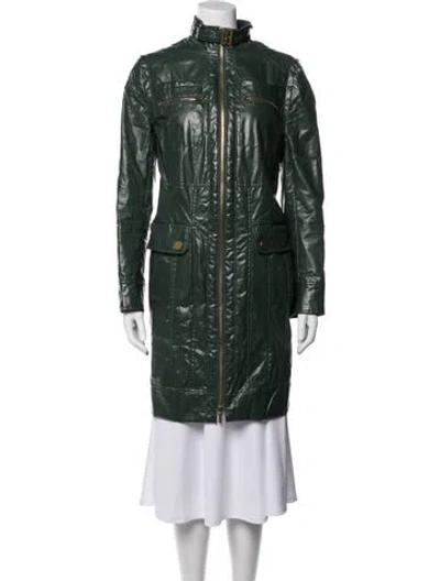 Pre-owned Tory Burch Coat In Green