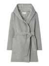 Tory Burch Midi Wool Coat With Monogram In Grey