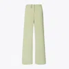 Tory Burch Coated Jersey Wide Leg Pants In Khaki Sage
