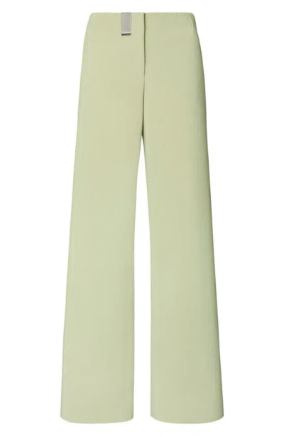 Tory Burch Coated Jersey Wide Leg Pants In Khaki Sage