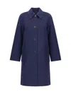 Tory Burch Reversible Double-face Wool Coat In Blue