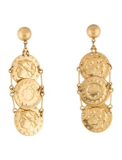 Pre-owned Tory Burch Coin Drop Earrings In Multi