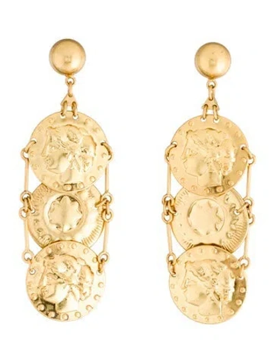 Pre-owned Tory Burch Coin Drop Earrings In Multi