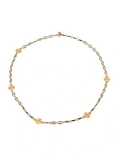 Pre-owned Tory Burch Collar Chain Necklace, 16.5" In Black