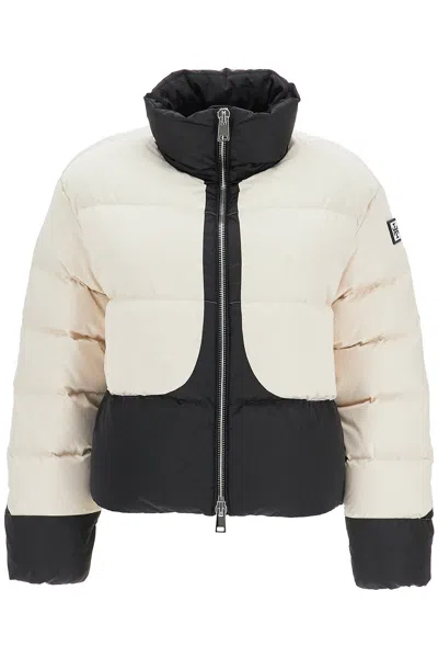 Tory Burch Color Block Down Jacket In White