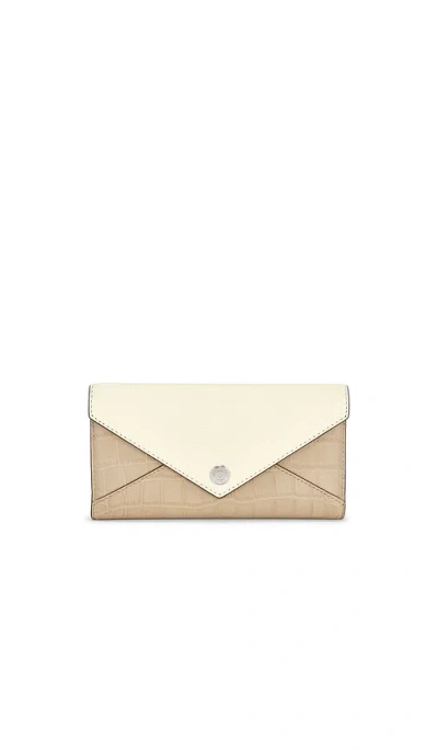 Tory Burch Color Block Envelope Long Wallet In Brown