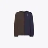 Tory Burch Color-block Wool Cardigan In Multi