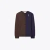 Tory Burch Color-block Wool Cardigan In Multi