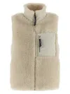 Tory Burch Color Block Highpile Vest In White