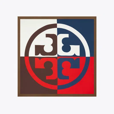 Tory Burch Colorblock Logo Silk Square