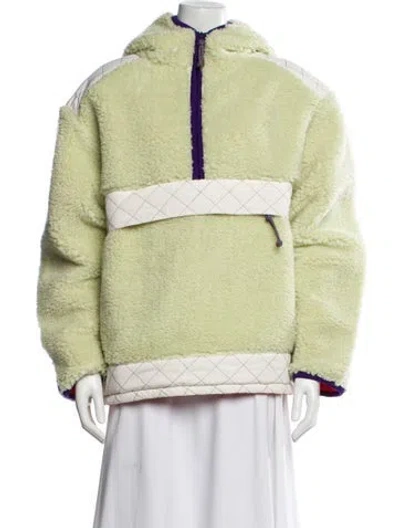 Pre-owned Tory Burch Colorblock Pattern Bomber Jacket In Green