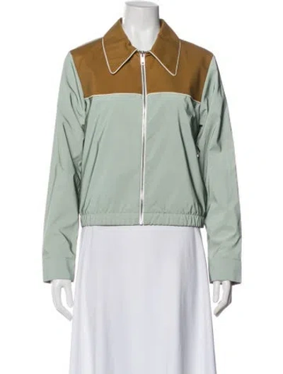 Pre-owned Tory Burch Colorblock Pattern Bomber Jacket W/ Tags In Multi