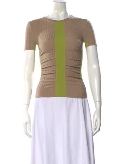 Pre-owned Tory Burch Colorblock Pattern Crew Neck Sweater In Neutral