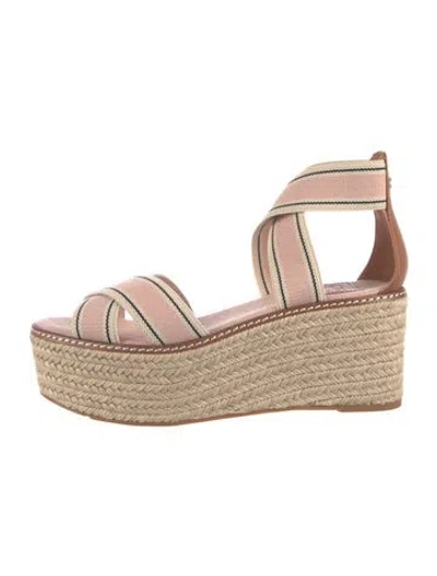 Pre-owned Tory Burch Colorblock Pattern Espadrilles In Neutral
