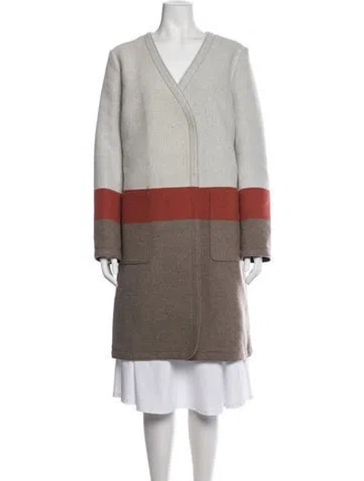 Pre-owned Tory Burch Colorblock Pattern Jacket W/ Tags In Neutrals