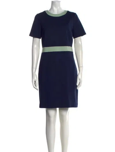 Pre-owned Tory Burch Colorblock Pattern Knee-length Dress In Blue