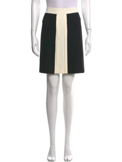 Pre-owned Tory Burch Colorblock Pattern Knee-length Skirt In Black/white