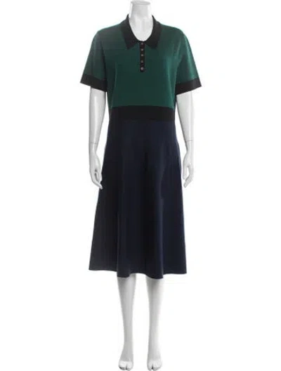 Pre-owned Tory Burch Colorblock Pattern Midi Length Dress W/ Tags In Multi