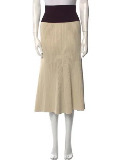 Pre-owned Tory Burch Colorblock Pattern Midi Length Skirt In Purple