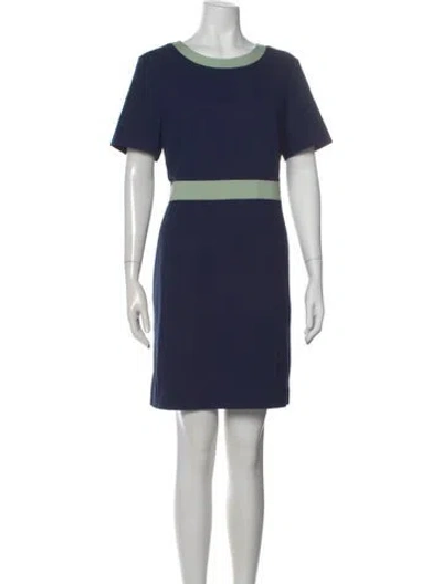 Pre-owned Tory Burch Colorblock Pattern Mini Dress In Blue