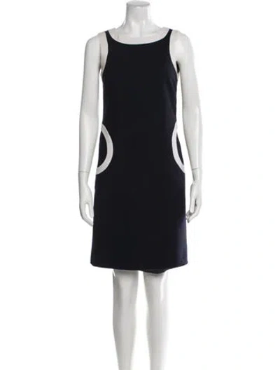 Pre-owned Tory Burch Colorblock Pattern Mini Dress In Blue