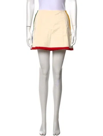 Pre-owned Tory Burch Colorblock Pattern Mini Shorts In Neutrals