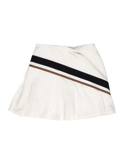 Pre-owned Tory Burch Colorblock Pattern Mini Skirt In White