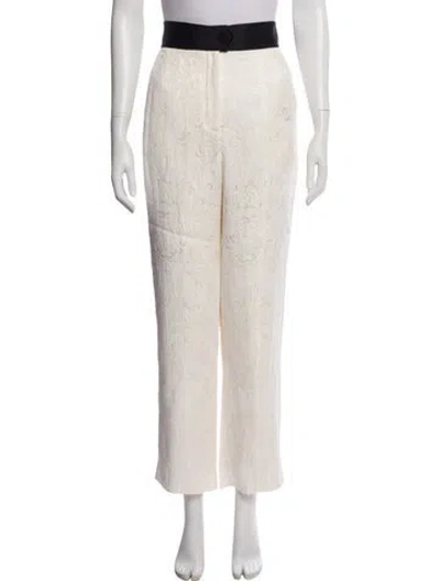 Pre-owned Tory Burch Colorblock Pattern Straight Leg Pants In Neutral