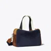 Tory Burch Colorblock Suede Satchel In Multi