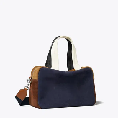 Tory Burch Colorblock Suede Satchel In Multi