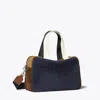 Tory Burch Colorblock Suede Satchel In Multi
