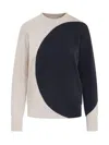 Tory Burch Colorblock Sweater In Beige