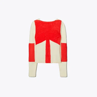 Tory Burch Colorblock Sweater In Red