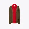Tory Burch Colour-block Wool Polo Shirt In Multi