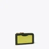 Tory Burch Colorblock Zip Card Case In Basil Multi