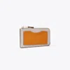 Tory Burch Colorblock Zip Card Case In Bay Gray Multi