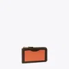 Tory Burch Colorblock Zip Card Case In Lixin Brown Multi