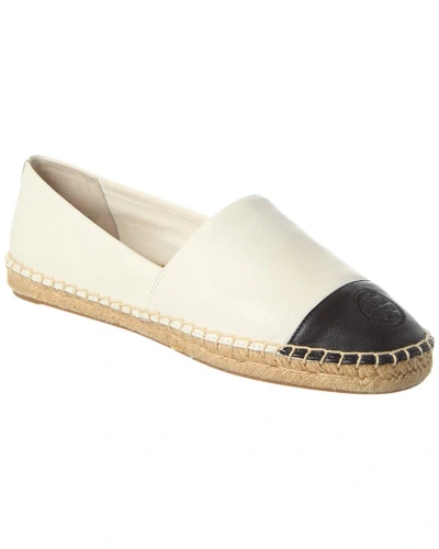 Tory Burch Colorblocked Leather Espadrille In White
