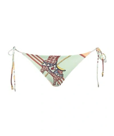 Tory Burch Colorful Printed Drawstring Swim Trunks In White