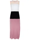 Tory Burch Colour-block Jersey Midi Dress In Purple
