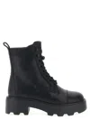 Tory Burch Monogram-embossed Lug Sole Ankle Boot In Pink