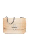 Tory Burch Compact Eleanor Crocodile Embossed Shoulder Bag In Neutral