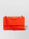 Tory Burch Compact Fleming Shoulder Bag With Quilted Leather In Orange