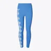 Tory Burch Compression Logo 7/8 Legging In Blue