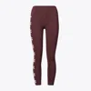 Tory Burch Compression Logo 7/8 Legging In Burgundy