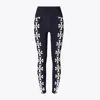 Tory Burch Compression Logo 7/8 Legging In Deep Navy