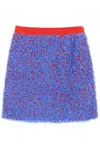 Tory Burch Eyelash Effect Wool Confetti Miniskirt In Mixed Colours